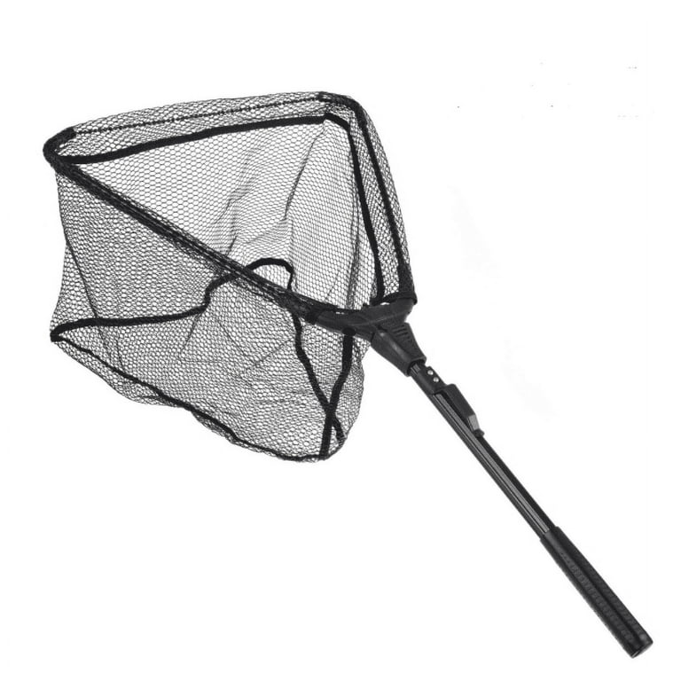 Fishing Net Folding Landing Net - Collapsible Fishing Nets with Telescopic  Pole Handle, Durable Rubber Coating Knotless Mesh, Safe Fish Catching and  ...