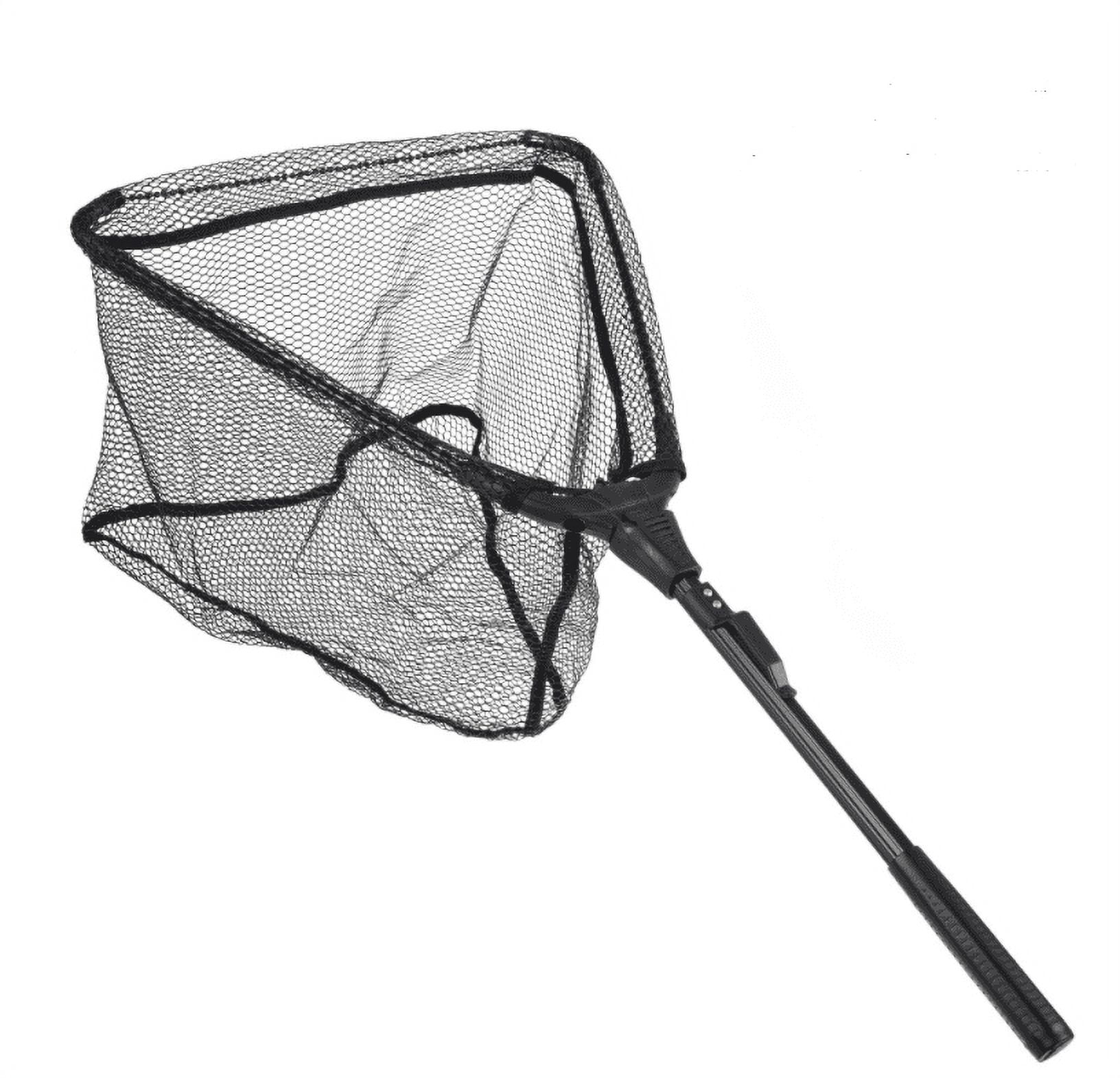 Fishing Net Folding Landing Net - Collapsible Fishing Nets with Telescopic  Pole Handle, Durable Rubber Coating Knotless Mesh, Safe Fish Catching and  Releasing 