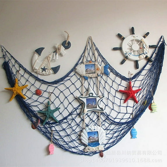 Fishing Net For Home Decor Wall Hangings The Mediterranean Sea style Party Door Wall Stickers With Shell Decoration