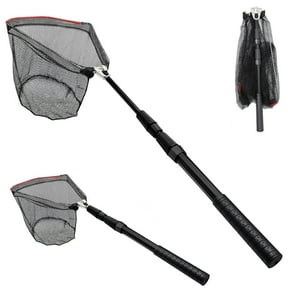 Fishing Net Long Handle,Collapsible Fish Landing Net with Telescopic Pole Handle,Fishing Net for Freshwate and Saltwater Nylon Mesh Landing Net,Extend to 40-51 Inches