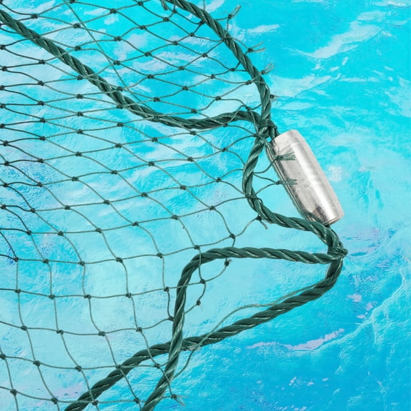 Fishing Net, Seine Net, 10x65ft, Polyethylene, Iron Sink, 0.59in Mesh, Minnows, Shiners, Handmade, Double Knotted