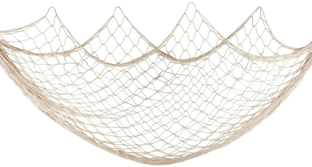 Fishing Net Wall Decor Beach Fishing Net Themed Wall Hanging For Party Wall  Home Wedding Decor Photography Decoration, 150Cm × 200Cm(A-White)