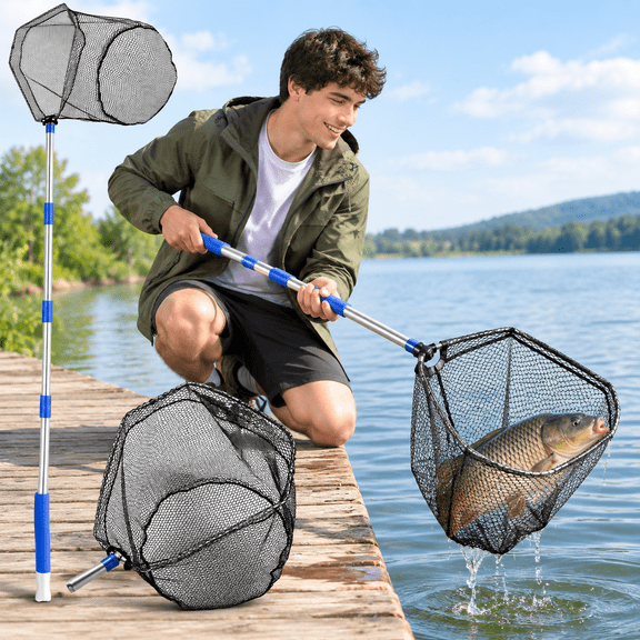 Fishing Net With Handle 85" Adjustable Extra Long