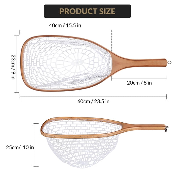 Fishing Net Wooden - White Silicone Dipnet, Fishing Net with Handle Fishing Net
