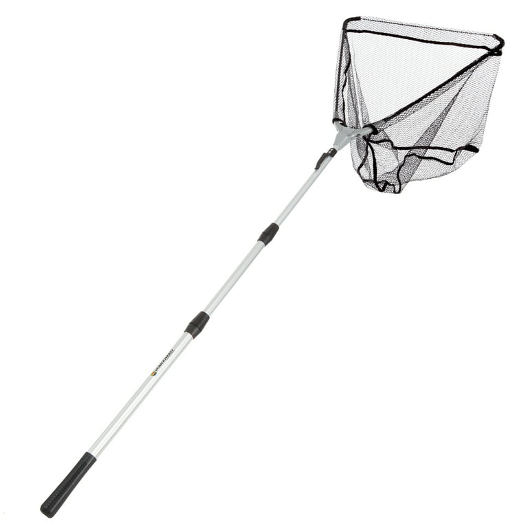 Restcloud Fishing Landing Net with Telescoping Pole Handle Extends to 63  inches, Carbon Fiber Handle Extended from 23.6 inches to 47 inche