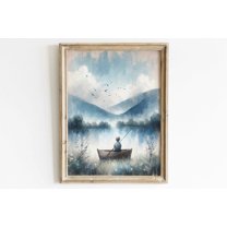 Fishing Nursery Print, Boy Fishing Decor, Boys Room Wall Art, Fishing Art For Boys, Outdoors Nursery Art, Fishing Wall Art Kids Wall Art, Modern Wall Decor, 8x12 UNFRAMED