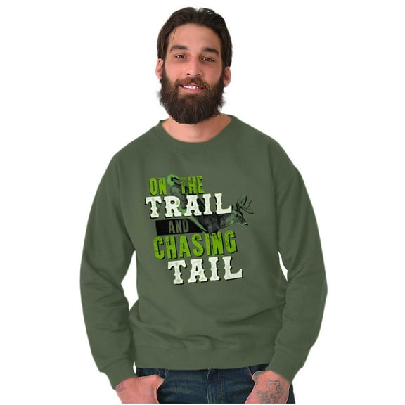 Fishing On Trail Chasing Tail Fisher Men's Crewneck Sweatshirt Brisco Brands L