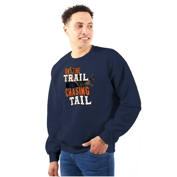 Fishing On Trail Chasing Tail Fisher Men's Crewneck Sweatshirt Brisco Brands X