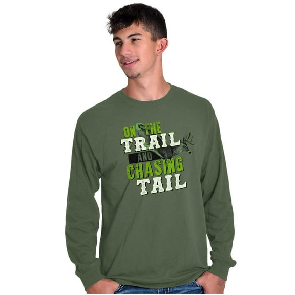 Fishing On Trail Chasing Tail Fisher Men's Long Sleeve Tee T Shirt Brisco Brands X