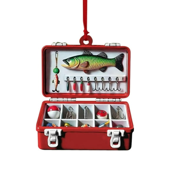 Fishing Ornament Fishing Gear Ornament Fishing Christmas Tree Hanging Fishing Tackles Ornament Fishing Lover Fisherman Ornament Easy To Use