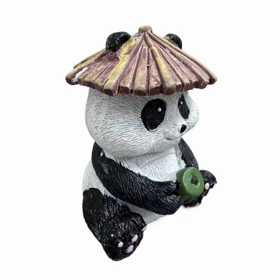 Fishing Pandas Garden Statues for Garden Pond Decors Miniature Pandas Figurines