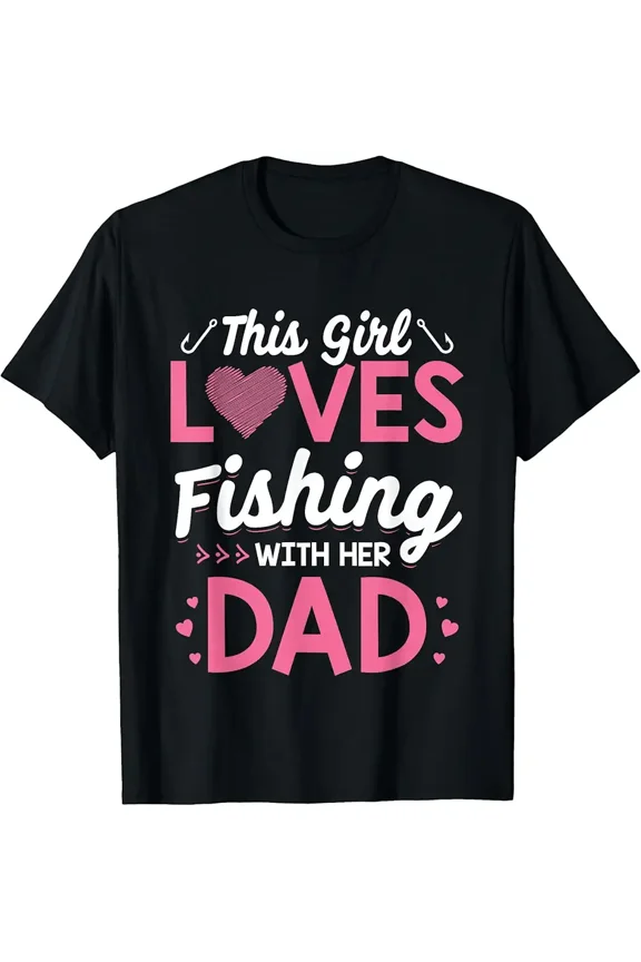Fishing Partner Love Dad Graphic Gift for Father's Day Short Sleeve Casual T-Shirt