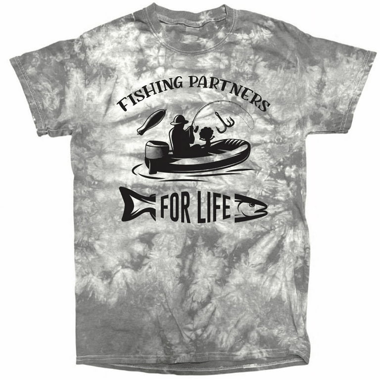 Fishing Partners For Life Adult Tie-Dye T-Shirt Father Son