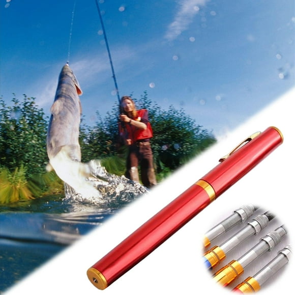 Fishing Pen Pocket Size Fishing Rod Mini Portable Pen Shape Travel Ice Fly Fishing Rod Pole Ultralight Telescopic Fishing Rod Suit for River Lake Reservoir