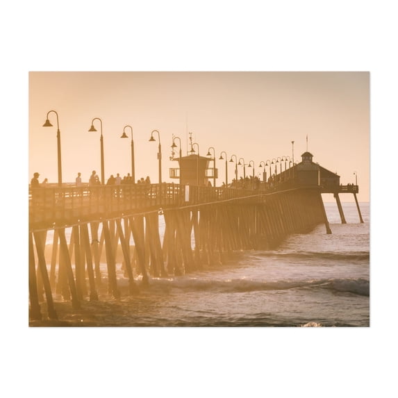 The Fishing Pier, Imperial Beach - Imperial Beach California Photography Sunset Beach Boardwalk Coastal Ocean Scenic Landscape Unframed Wall Art Print 4 x 6 inches