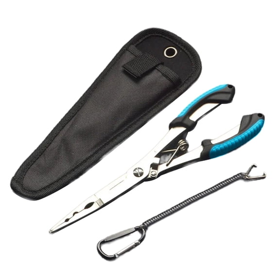 Fishing Plier Hook Remover Long Nose Fish Plier Hook Remover Colorful Steel Braids Cutter Split Rings Fishing Plier