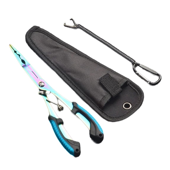 Fishing Plier Hook Remover Long Nose Fish Plier Hook Remover Colorful Steel Braids Cutter Split Rings Fishing Plier