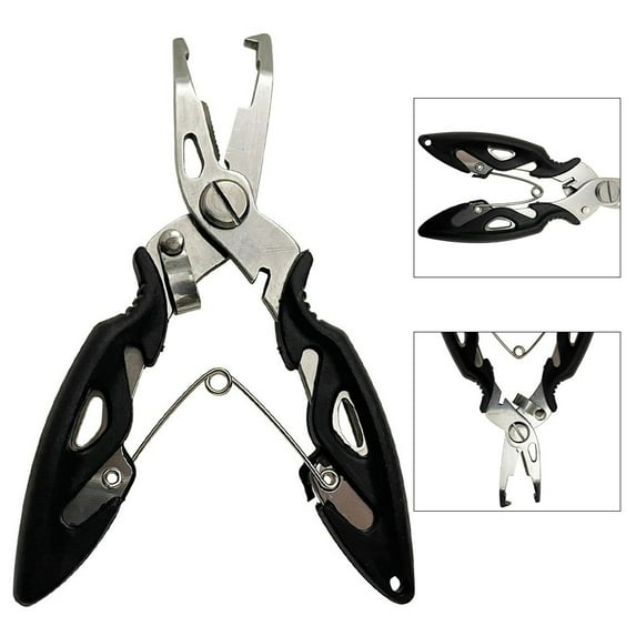 Fishing Pliers, Aluminum Multi-Tool with Split Ring Hook Remover and Line Cutter for Essential Angling Tasks and Tackle Management