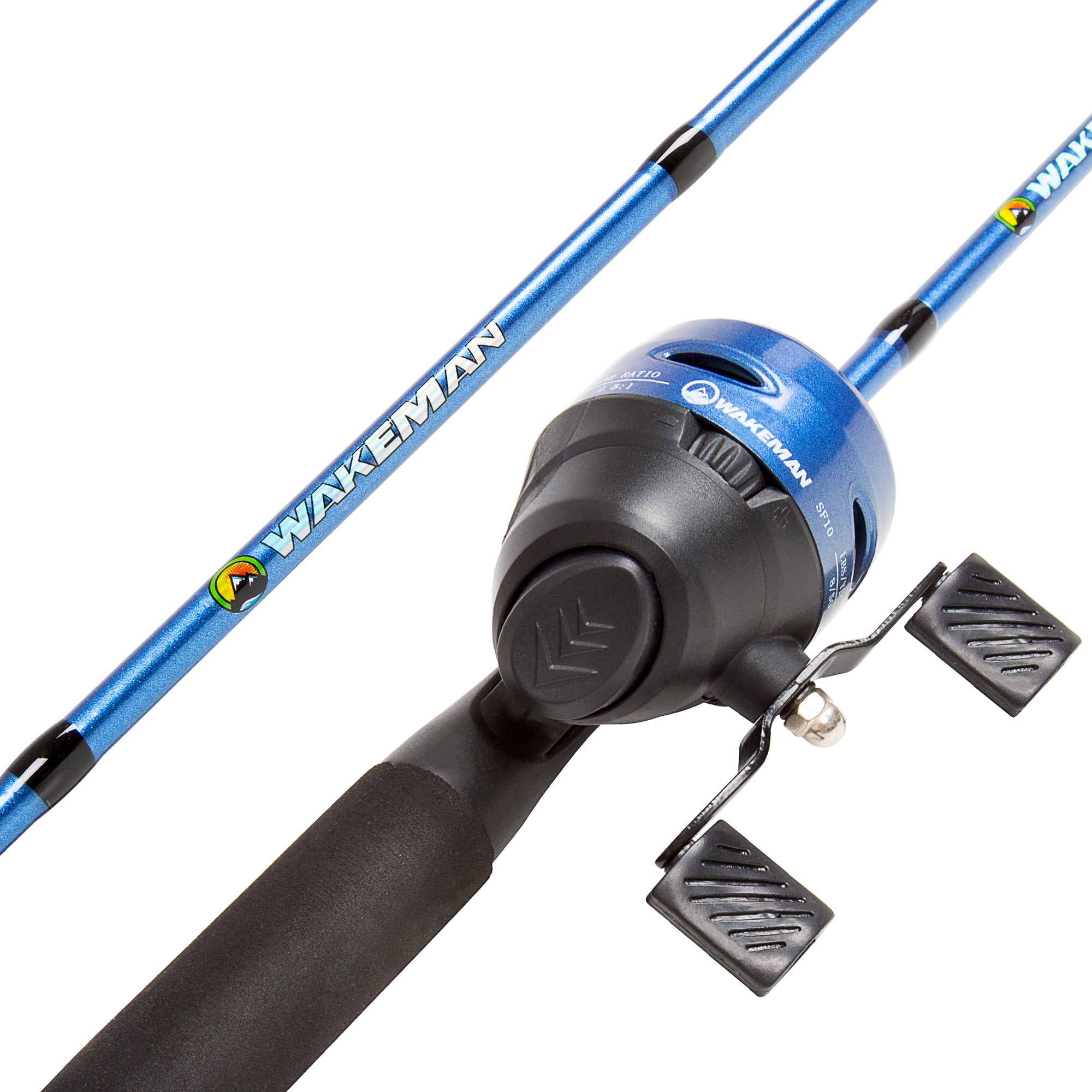 Fishing Pole – 64-Inch Fiberglass and Stainless Steel Rod and Pre-Spooled  Reel Combo for Lake, Pond and Stream Casting by Wakeman Outdoors (Blue;  Metallic Blue) 