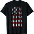 thumbnail image 1 of Fishing Pole American USA Flag Patriotic Fishing gift T-Shirt, 1 of 5