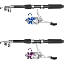 Fishing Pole Combo, 6.9ft 2Pcs Telescopic Rods Set, Collapsible Fishing Rods, 2PCS Spinning Reel Set with Carrier Bag Freshwater Fishing Rod and Reel Combos Kits