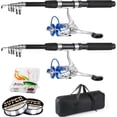 thumbnail image 1 of Fishing Pole Combo, 6.9ft 2Pcs Telescopic Rods Set, Collapsible Carbon Fiber Fishing Rods, 2PCS Spinning Reel Set with Carrier Bag Freshwater Fishing Rod and Reel Combos Kits, 1 of 1