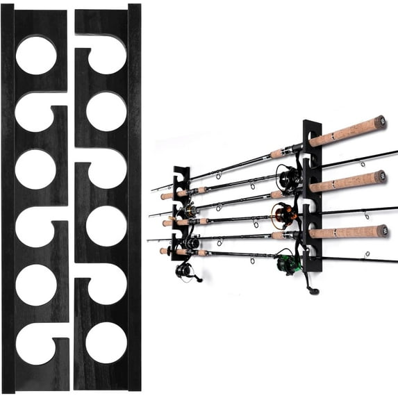 Fishing Pole Rod Racks Wall or Ceiling Mounted Fishing Pole Rod Holders for Garage Storage Organizer Fishing Gear Equipment for Men Women