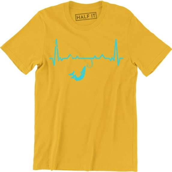 Fishing Pulse Heartbeat Fish Gear Accessories Funny Gift Birthday Hobby T-Shirt