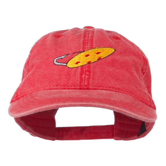 Fishing Red Walleye Lure Embroidered Washed Cap - Red OSFM