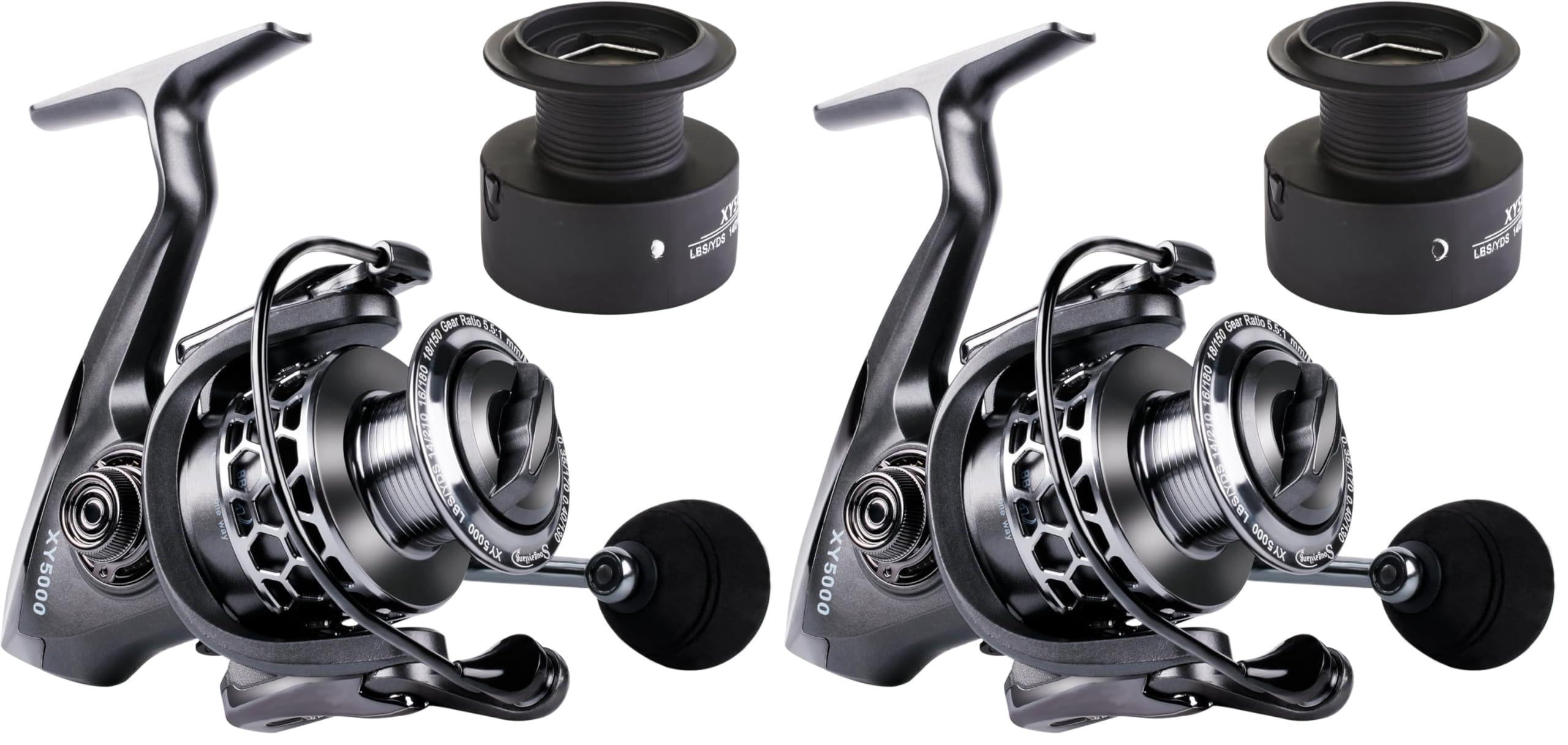 Fishing Reel 13+1bb Light Weight Ultra Smooth Aluminum Spinning With Free Spare Graphite Spool