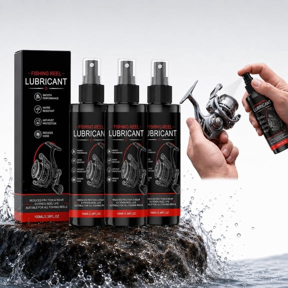 Fishing Reel Cleaner & Lube Kit, Professional Reel Maintenance Oil with Grease for Smooth Casting Rust Prevention, Universal Gear Protection (3PCS)