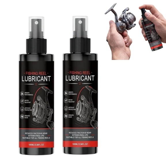 Fishing Reel Cleaner and Lubricant Spray, High-Efficiency Reel Maintenance Oil & Grease, Smooth Casting Rust Protection for Saltwater Freshwater Reels(2pcs)Q