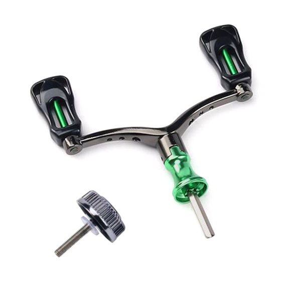 Fishing Reel Double Rocker Arm Handle Grip Aluminum Alloy Rocker Arm Double-end Handle Grip for 1000-4000 Model
