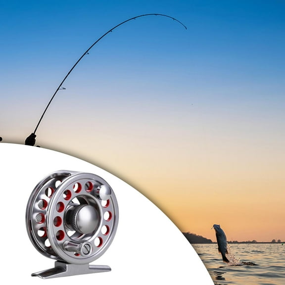 Fishing Reel Fly Reel Lightweight Aluminum Alloy Accessories tackle Gear Ball Bearing for Fresh or Water Spring Winter Diameter 53MM