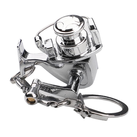 Fishing Reel Miniature Pendant Key Aluminum Alloy Key Chain Novelty Gift for Christmas, Day, Birthday