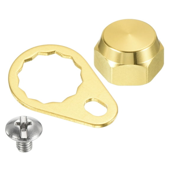 Uxcell Fishing Reel Left Handle Screw M7 Nut Cap Locking Plate DIY Accessories, Gold