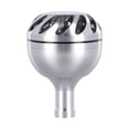 thumbnail image 1 of Fishing Reel Rocker Knob Handle 30 35 38Mm Aluminum Alloy Spherical Grip For Daiwa Power Handle Grips Pill Fishing Tool Parts 35Mm Black Silver, 1 of 9