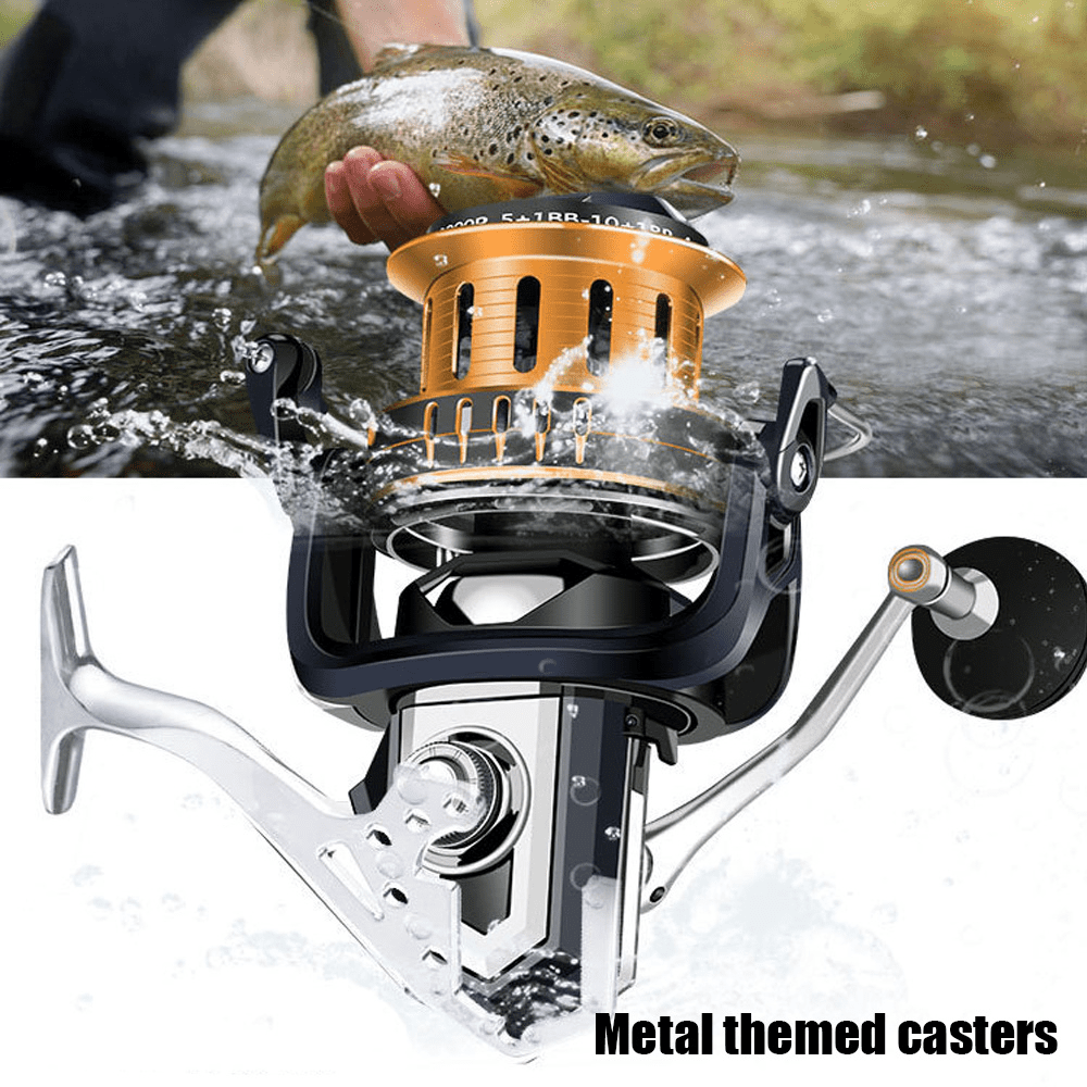 Fishing Reel model FB12000 5+1 High 15kg Drag Max Spinning Ultra Smooth Powerful Saltwater Fresh Water