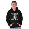 thumbnail image 1 of Fishing Reels Funny Fisher Pun Joke Men's Big & Tall Graphic Hoodie Brisco Brands 2X, 1 of 5