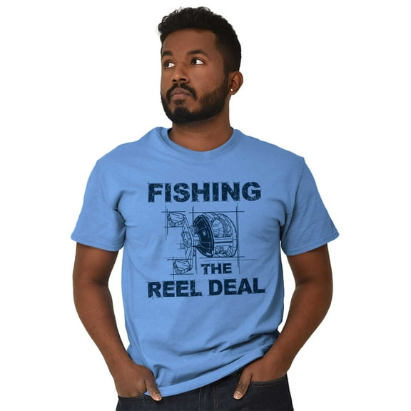 Fishing Reels Funny Fisher Pun Joke Men's Graphic T Shirt Tees Brisco Brands S