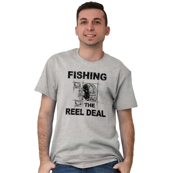 Fishing Reels Funny Fisher Pun Joke Men's Graphic T Shirt Tees Brisco Brands X