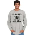 thumbnail image 1 of Fishing Reels Funny Fisher Pun Joke Men's Long Sleeve Tee T Shirt Brisco Brands X, 1 of 6