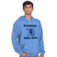 thumbnail image 1 of Fishing Reels Funny Fisher Pun Joke Zip Hoodie Sweatshirt Men Brisco Brands 4X, 1 of 6