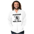thumbnail image 1 of Fishing Reels Funny Fisher Pun Joke Zip Hoodie Sweatshirt Men Brisco Brands L, 1 of 6
