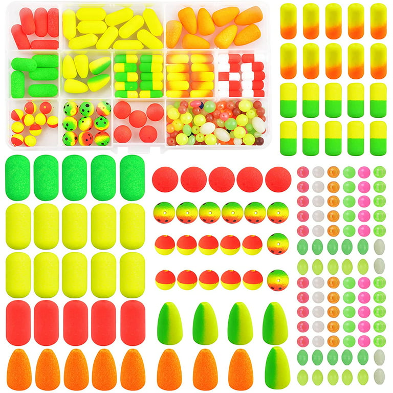 Fishing Rigs Pompano Floats Beads Kit,138pcs Foam Snell Fishing Floats for  Walleye Rig Making Cylinder Float for Trout Catfish 