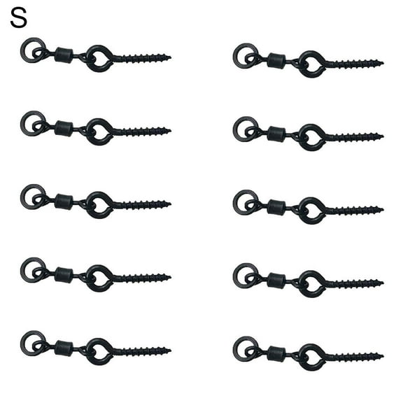 Fishing Ring Swivel - 10Pcs Carp Fishing Metal Ring Swivel with Bait Screws for Fake Corn Boilies
