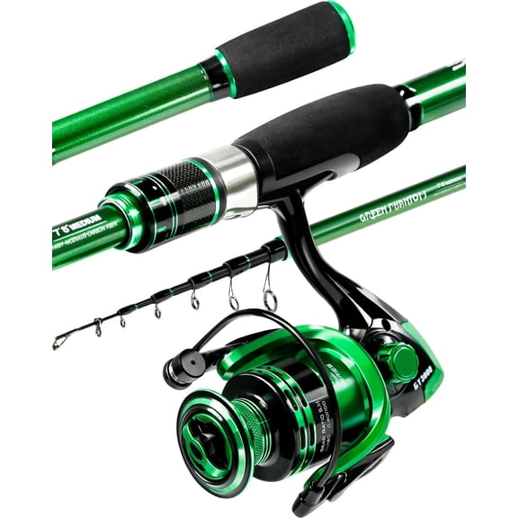 Fishing Rod And Reel Combo Graphite Telescoping Pole Portable Travel Kit With Carrier Bag For Freshwater Saltwater