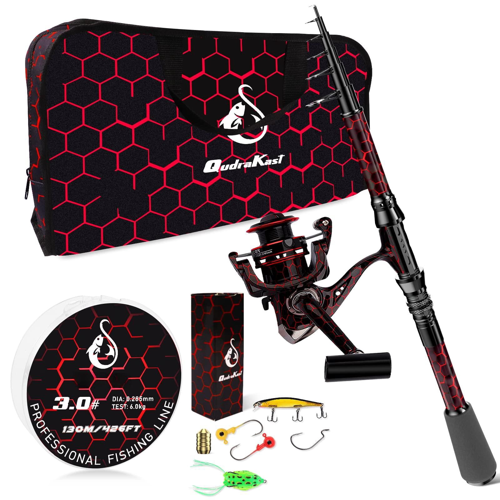 Fishing Rod And Reel Combos  Design With X-warping Painting Carbon Fiber Telescopic Combo Kit Tackle Box Gift For Beginner Angler
