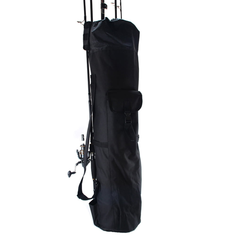 Fishing Rod Bag Oxford Cloth Reel Pole Tackle Storage Carrier Case (Black)
