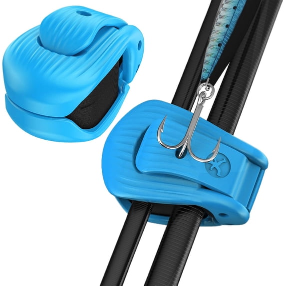 Fishing Rod Clips, 2-Pack Portable Rod Holders for Shore and Boat Fishing, One-Handed Anti-Scratch Design, Fits Rods up to 0.47 Inches